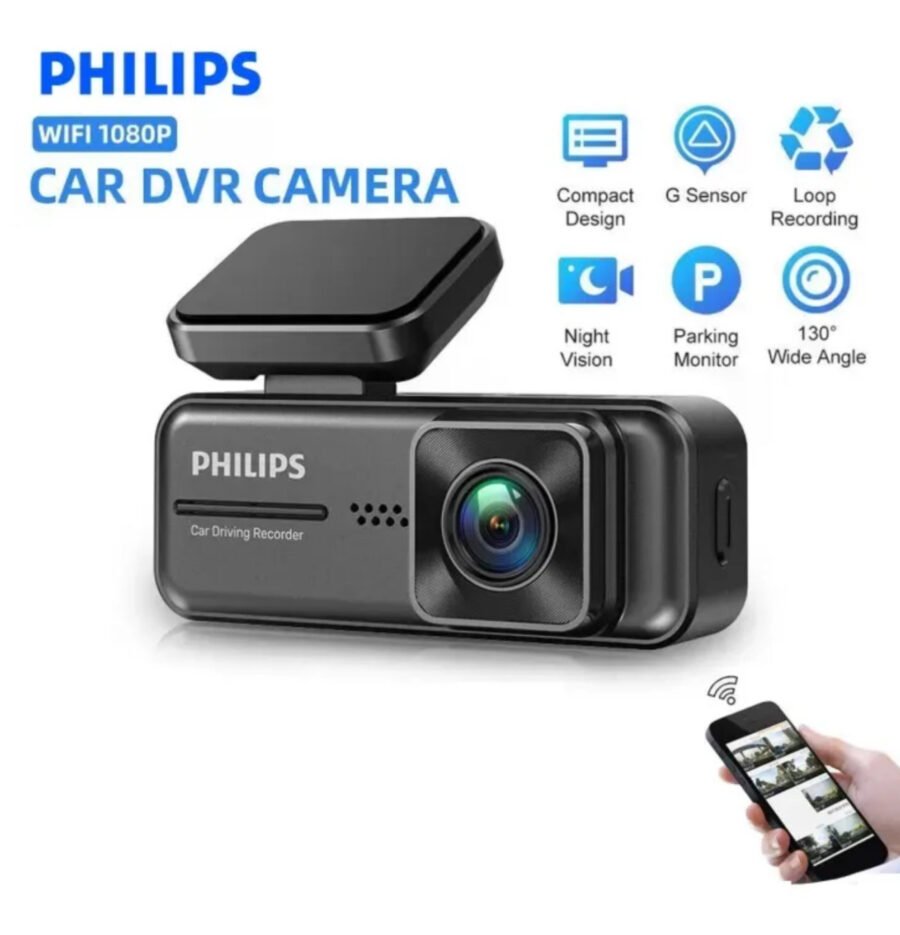 ⁦מצלמת דרך לרכב Philips דגם CVR606 – איכות צילום 2K, חיבור WiFi, ראיית לילה וזווית רחבה כולל כרטיס זיכרון 64g מקורי⁩ – תמונה ⁦2⁩
